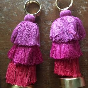 Lot 4 Boho Bohemian Pink Tiered Tassel Name Card Photo Holder